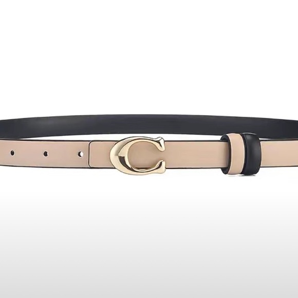 Big letter C classic buckle black belt - Picture 8 of 16